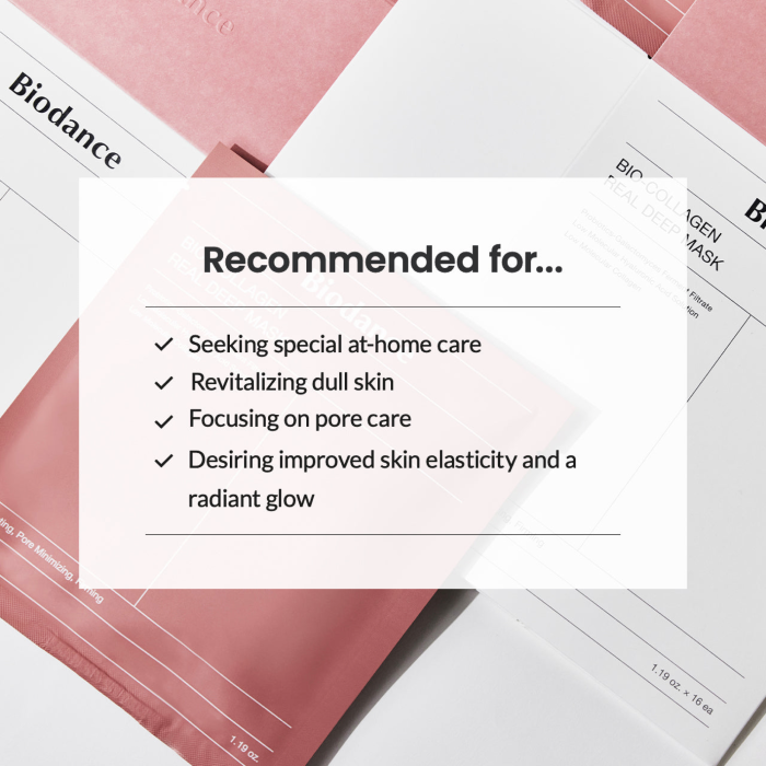 Biodance Bio Collagen-Real Deep Mask Biodance Bio Collagen-Real Deep Mask | Revitalizing Dull Skin, Focusing on Pore Care, Desiring improved skin elasticity and radiant glow