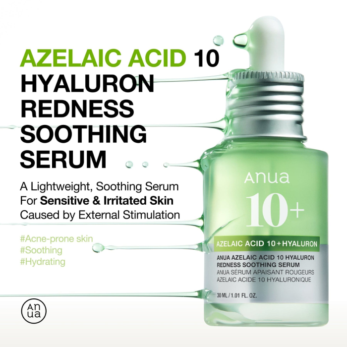 Anua - Azelaic Acid 10 Hyaluron Redness Soothing Serum 2 Anua - Azelaic Acid 10 Hyaluron Redness Soothing Serum 2