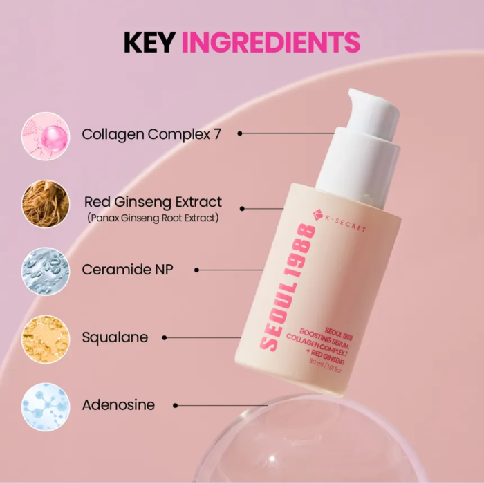KSECRET - SEOUL 1988 Boosting Serum : Collagen Complex 7 + Red Ginseng 3 KSECRET - SEOUL 1988 Boosting Serum : Collagen Complex 7 + Red Ginseng 3