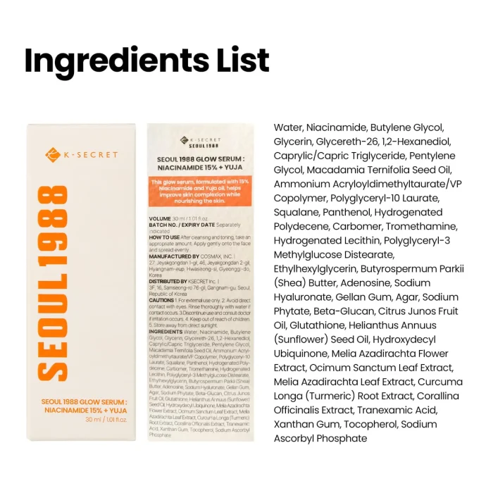 K-SECRET - SEOUL 1988 Glow Serum - Niacinamide 15% + Yuja 6 K-SECRET - SEOUL 1988 Glow Serum - Niacinamide 15% + Yuja 6
